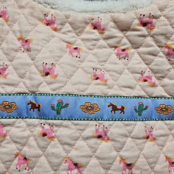 Matilda Jane Girl's 16 Vest Quilted Horse Pattern Shearling Reversable - Picture 9 of 10